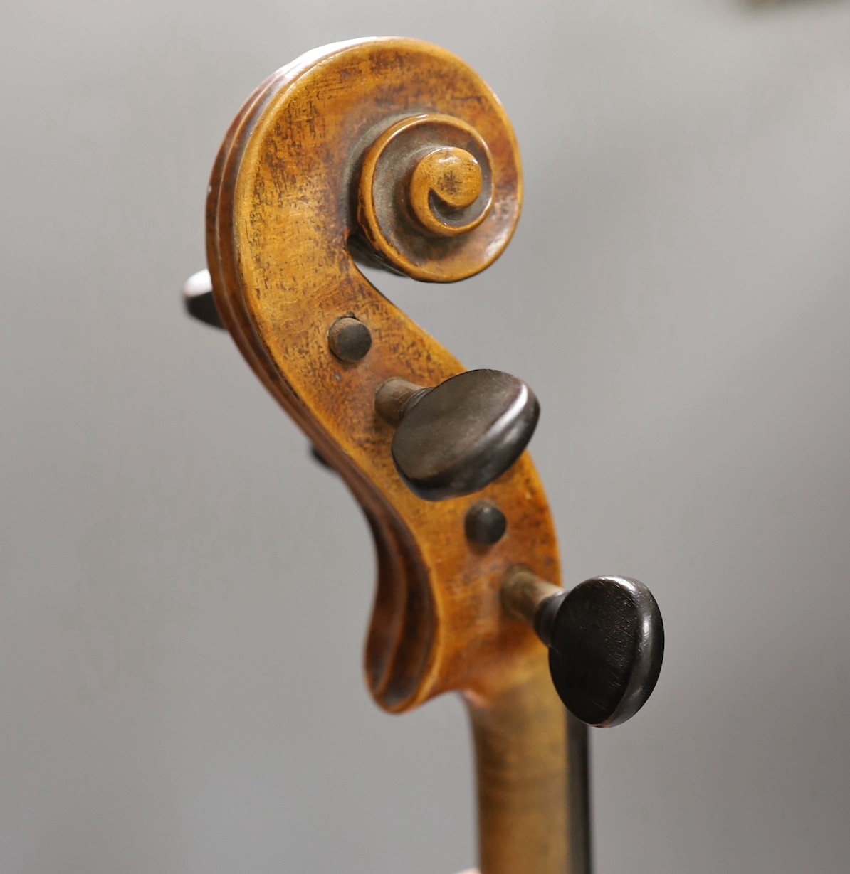 A 19th century French violin, back measurement 33.5cm